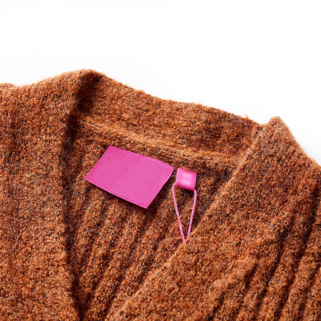 Kids' Cardigan Knitted Cognac 92