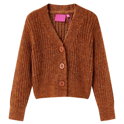 Kids' Cardigan Knitted Cognac 116