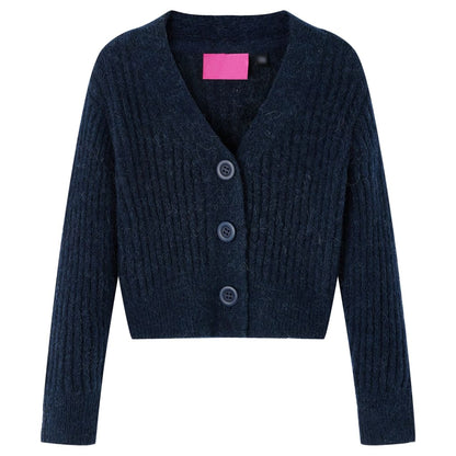 Kids' Cardigan Knitted Navy 128