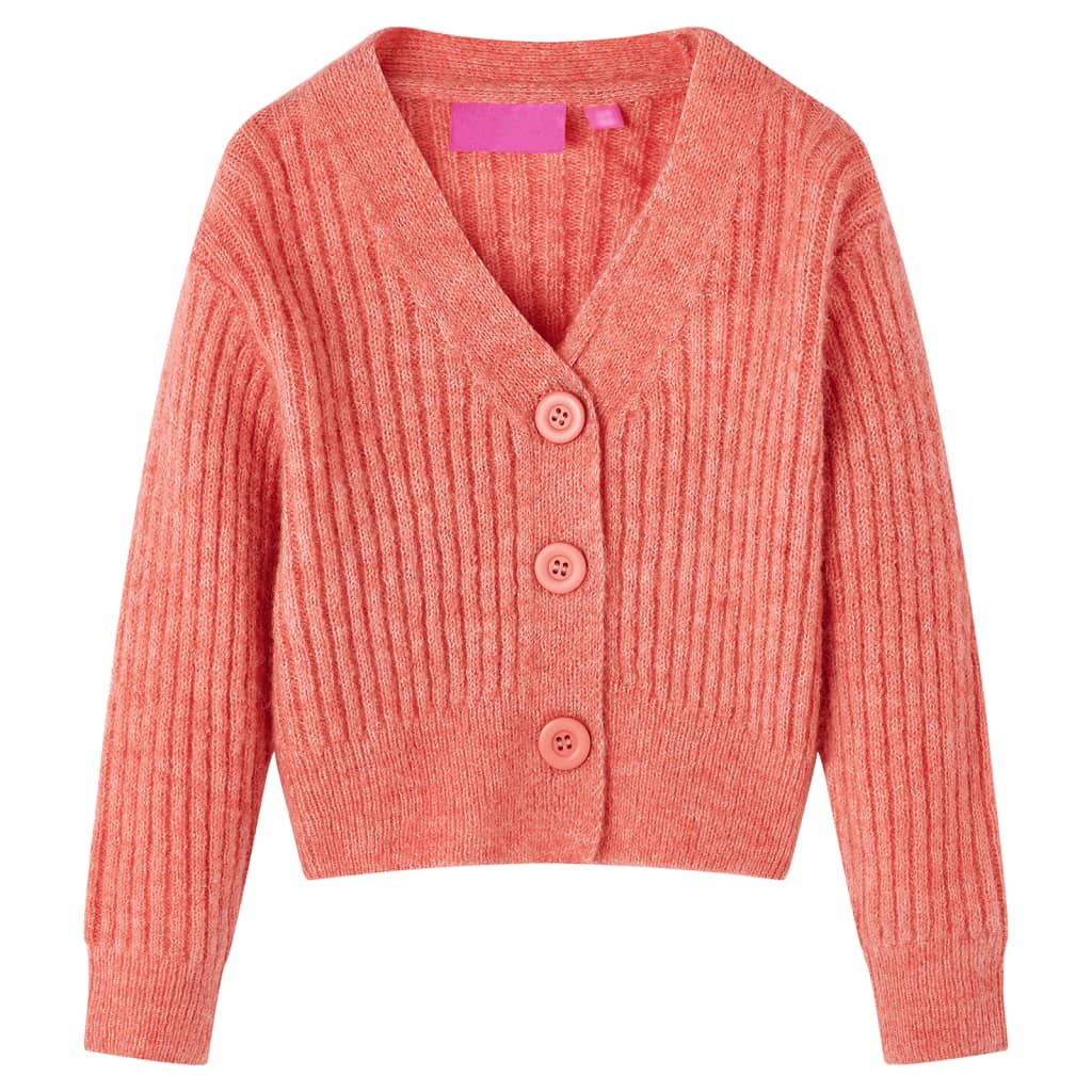 Kids' Cardigan Knitted Medium Pink 116