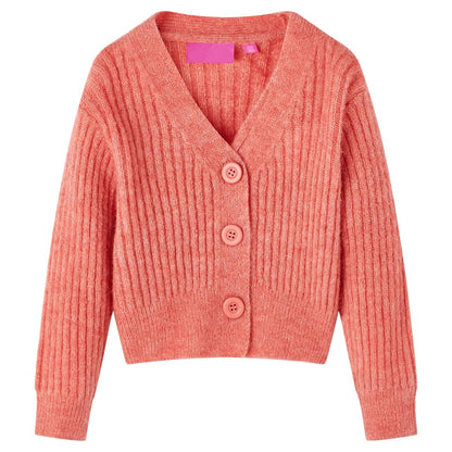 Kids' Cardigan Knitted Medium Pink 116