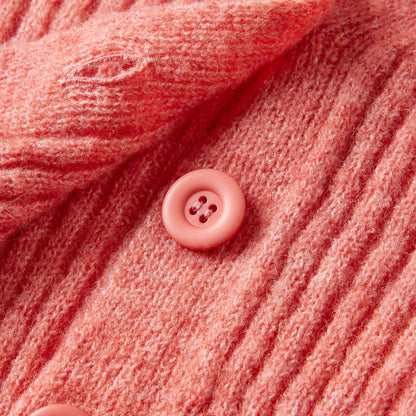 Kids' Cardigan Knitted Medium Pink 116