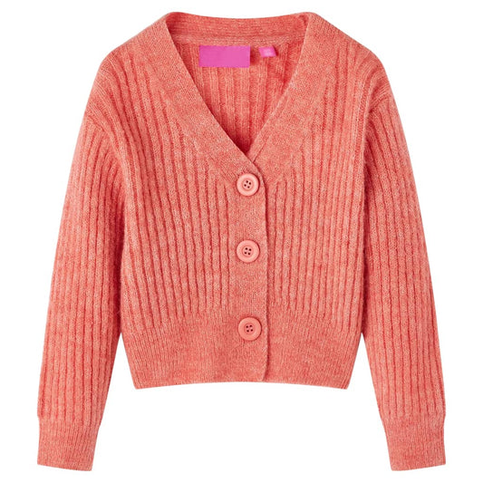 Kids' Cardigan Knitted Medium Pink 128