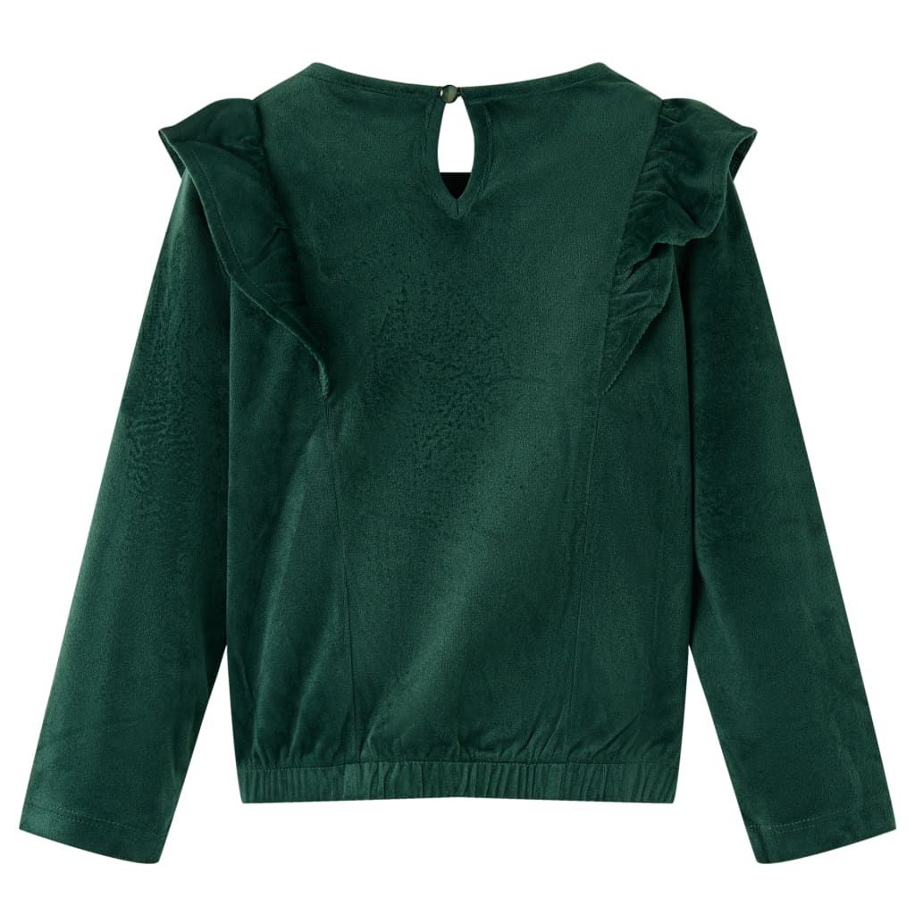 Kids' Blouse with Ruffles Dark Green 104