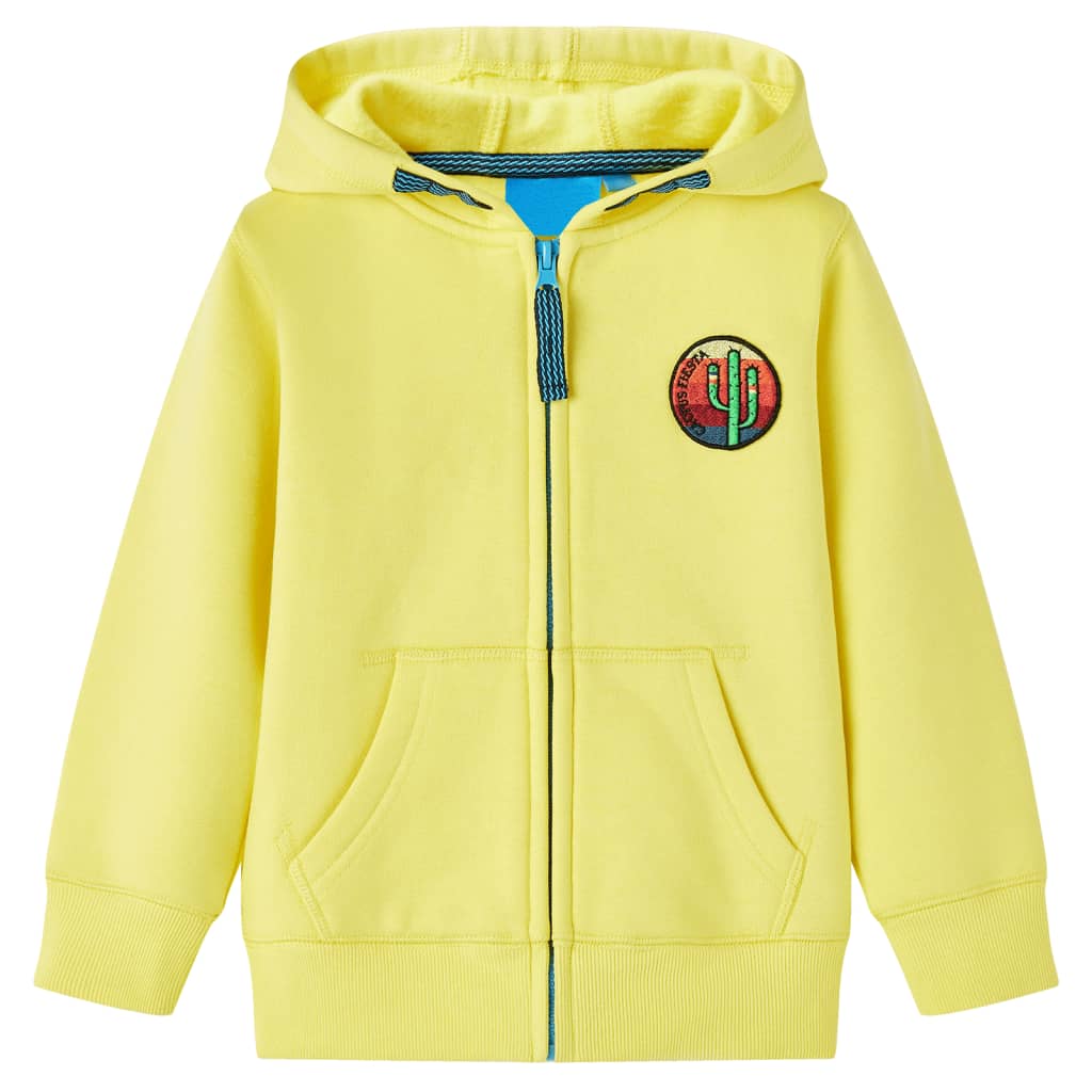 Kids' Hooded Sweatshirt with Zip Light Yellow 92