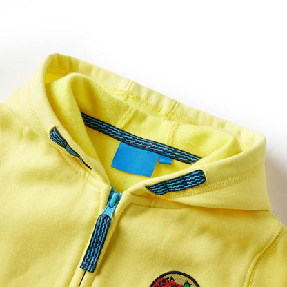 Kids' Hooded Sweatshirt with Zip Light Yellow 104