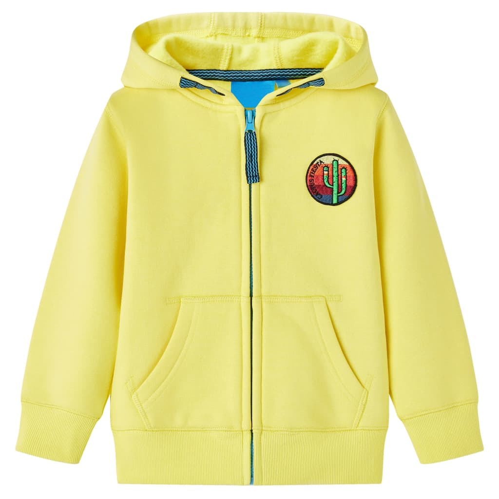 Kids' Hooded Sweatshirt with Zip Light Yellow 128