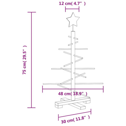 Wooden Christmas Tree for Decoration 75 cm Solid Wood Pine