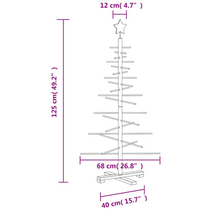 Wooden Christmas Tree for Decoration 125 cm Solid Wood Pine