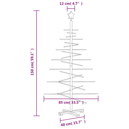 Wooden Christmas Tree for Decoration 150 cm Solid Wood Pine