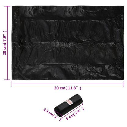 Dog Poop Bags 750 pcs Black 30x20 cm PE