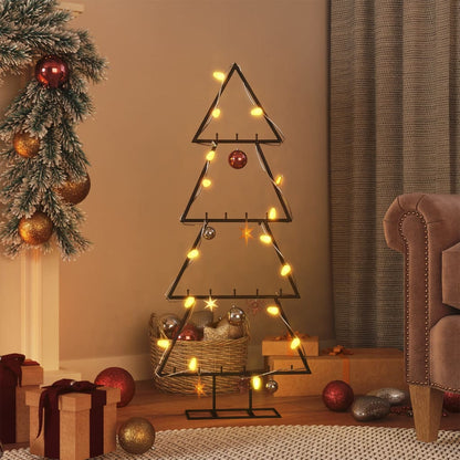 Metal Christmas Tree for Decoration Black 90 cm