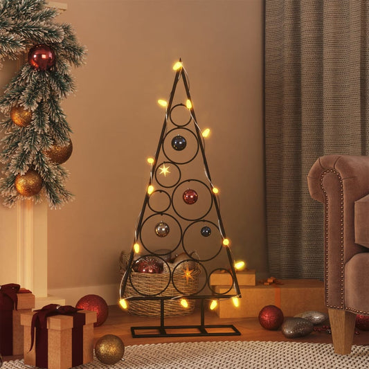 Metal Christmas Tree for Decoration Black 90 cm