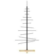 Load image into Gallery viewer, Metal Christmas Tree with Wooden Base Black 120 cm
