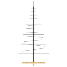 Load image into Gallery viewer, Metal Christmas Tree with Wooden Base Black 150 cm
