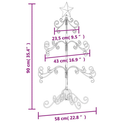 Metal Christmas Tree for Decoration Black 90 cm