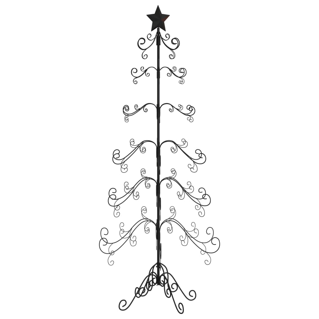 Metal Christmas Tree for Decoration Black 180 cm