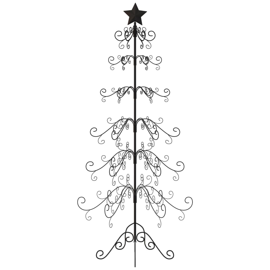 Metal Christmas Tree for Decoration Black 180 cm