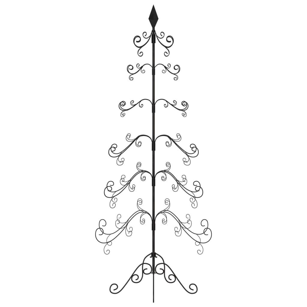 Metal Christmas Tree for Decoration Black 180 cm