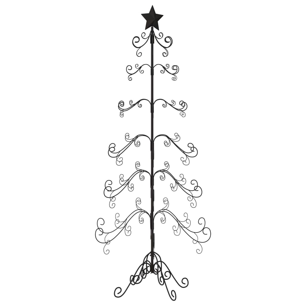 Metal Christmas Tree for Decoration Black 180 cm