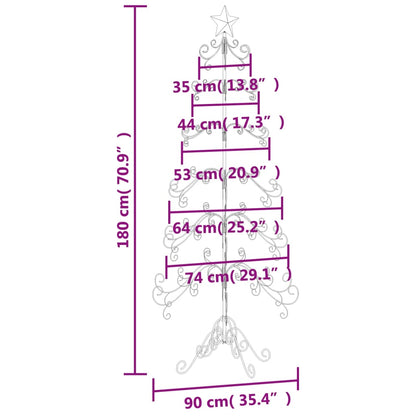 Metal Christmas Tree for Decoration Black 180 cm