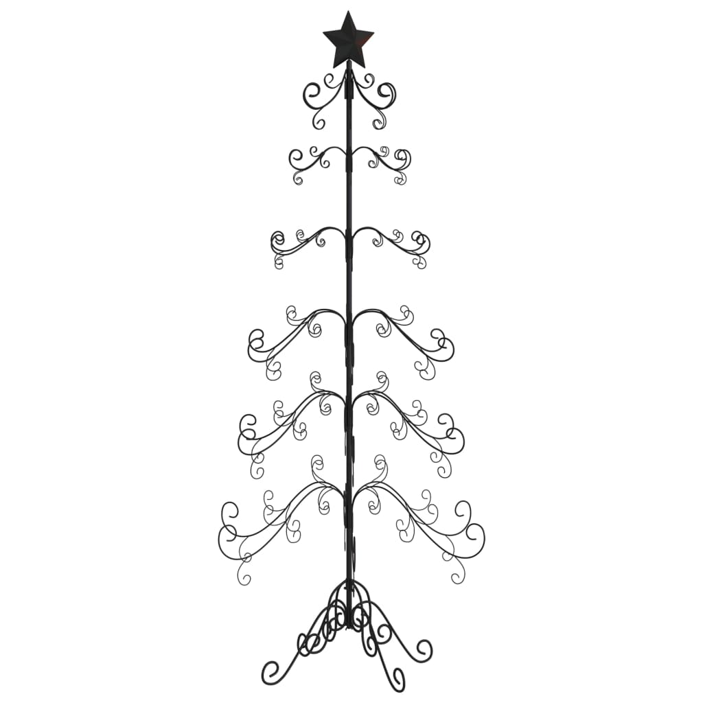 Metal Christmas Tree for Decoration Black 215 cm