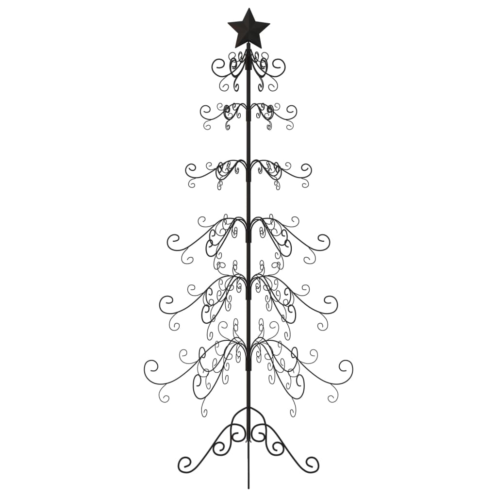 Metal Christmas Tree for Decoration Black 215 cm