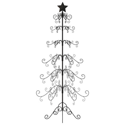 Metal Christmas Tree for Decoration Black 215 cm