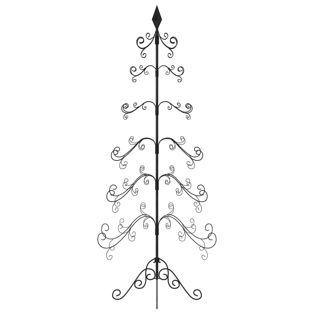 Metal Christmas Tree for Decoration Black 215 cm