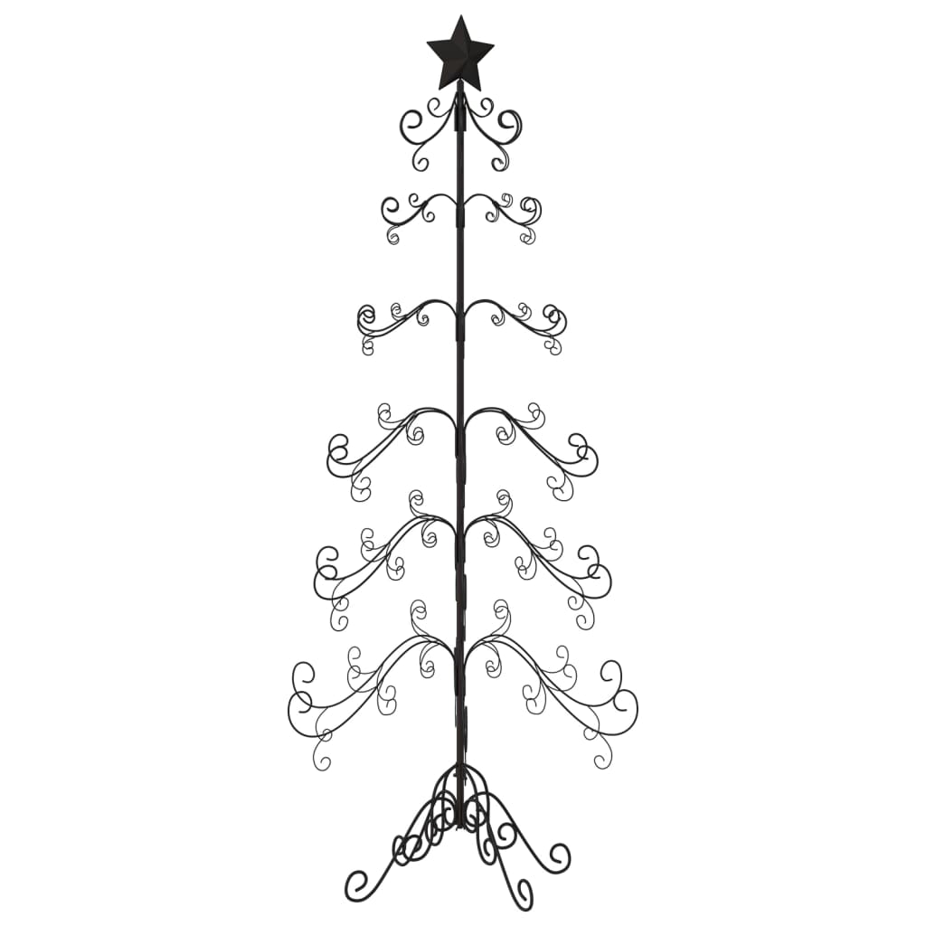 Metal Christmas Tree for Decoration Black 215 cm