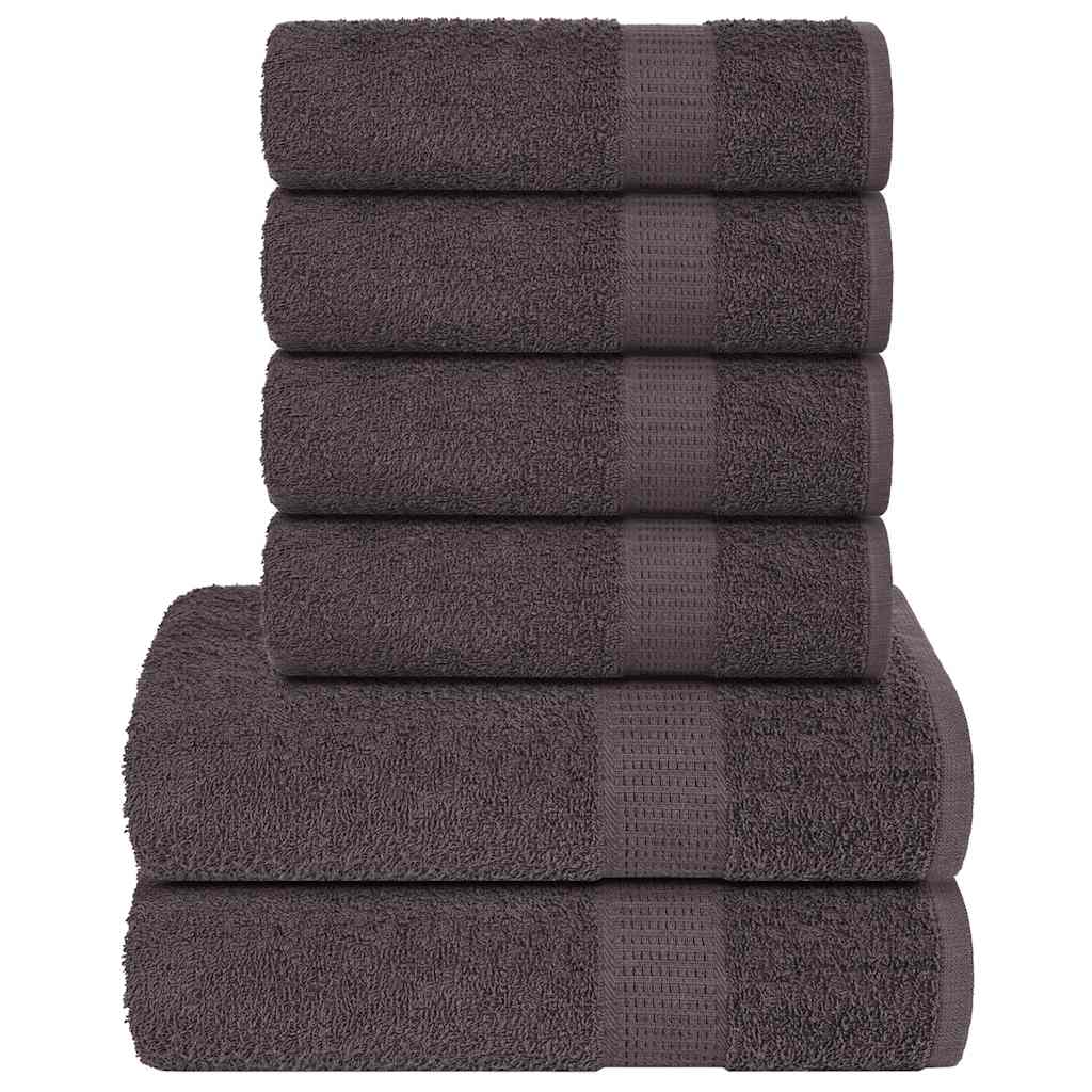 6 Piece Towel Set Anthracite 360 gsm 100% Cotton