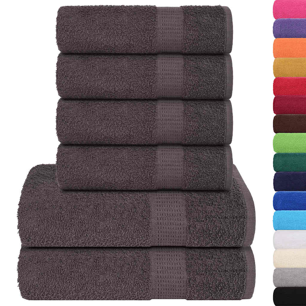 6 Piece Towel Set Anthracite 360 gsm 100% Cotton