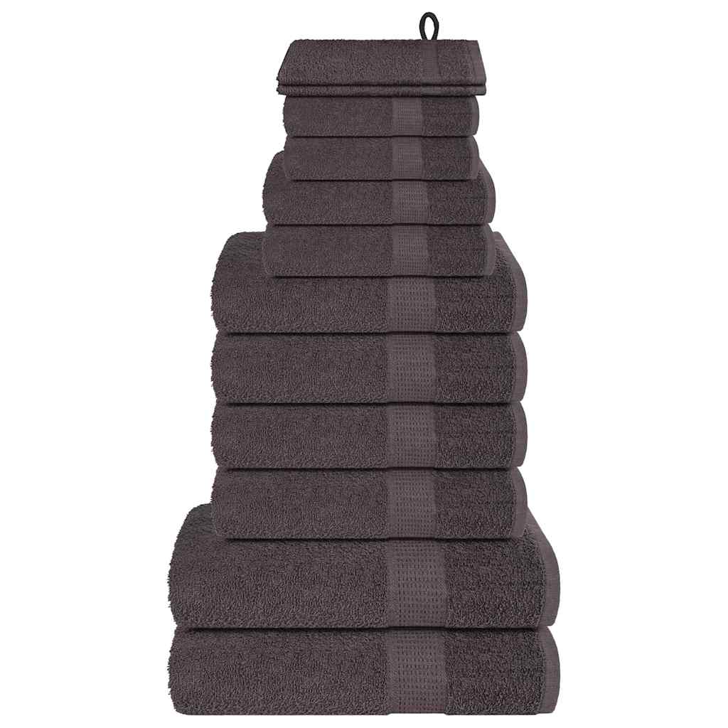 12 Piece Towel Set Anthracite 360 gsm 100% Cotton