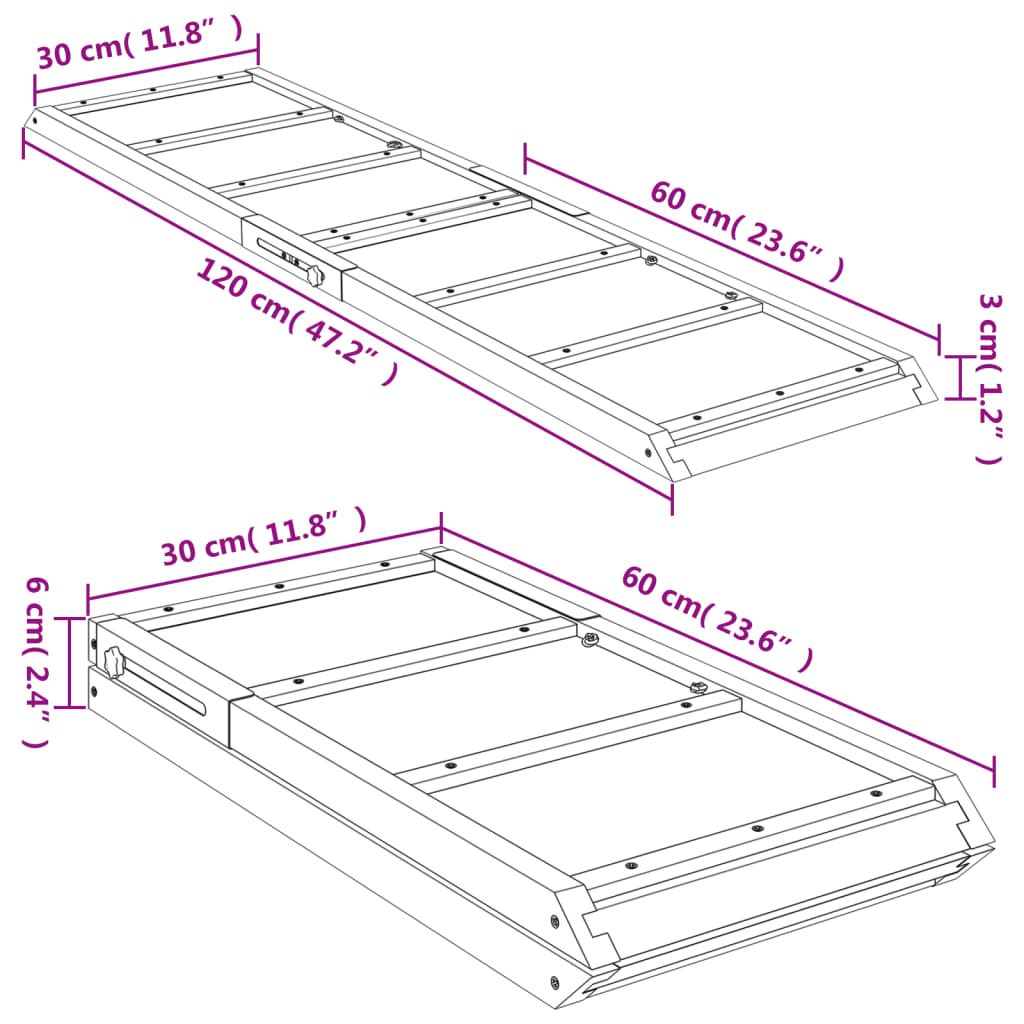 Dog Ramp Green 120x30 cm Solid Wood Fir