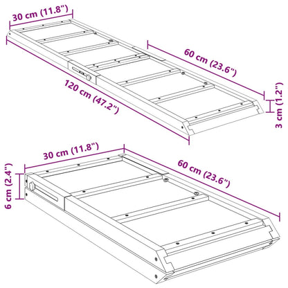 Dog Ramp Green 120x30 cm Solid Wood Fir