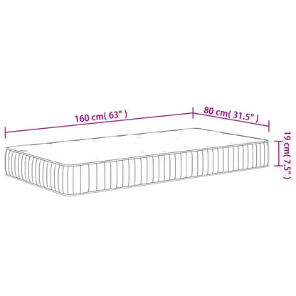 Pocket Spring Mattress for Kids Medium 80x160 cm