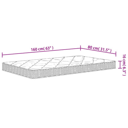 Foam Mattress for Kids Medium Soft 80x160 cm