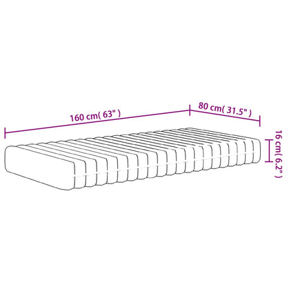 Foam Mattress for Kids Medium Soft 80x160 cm