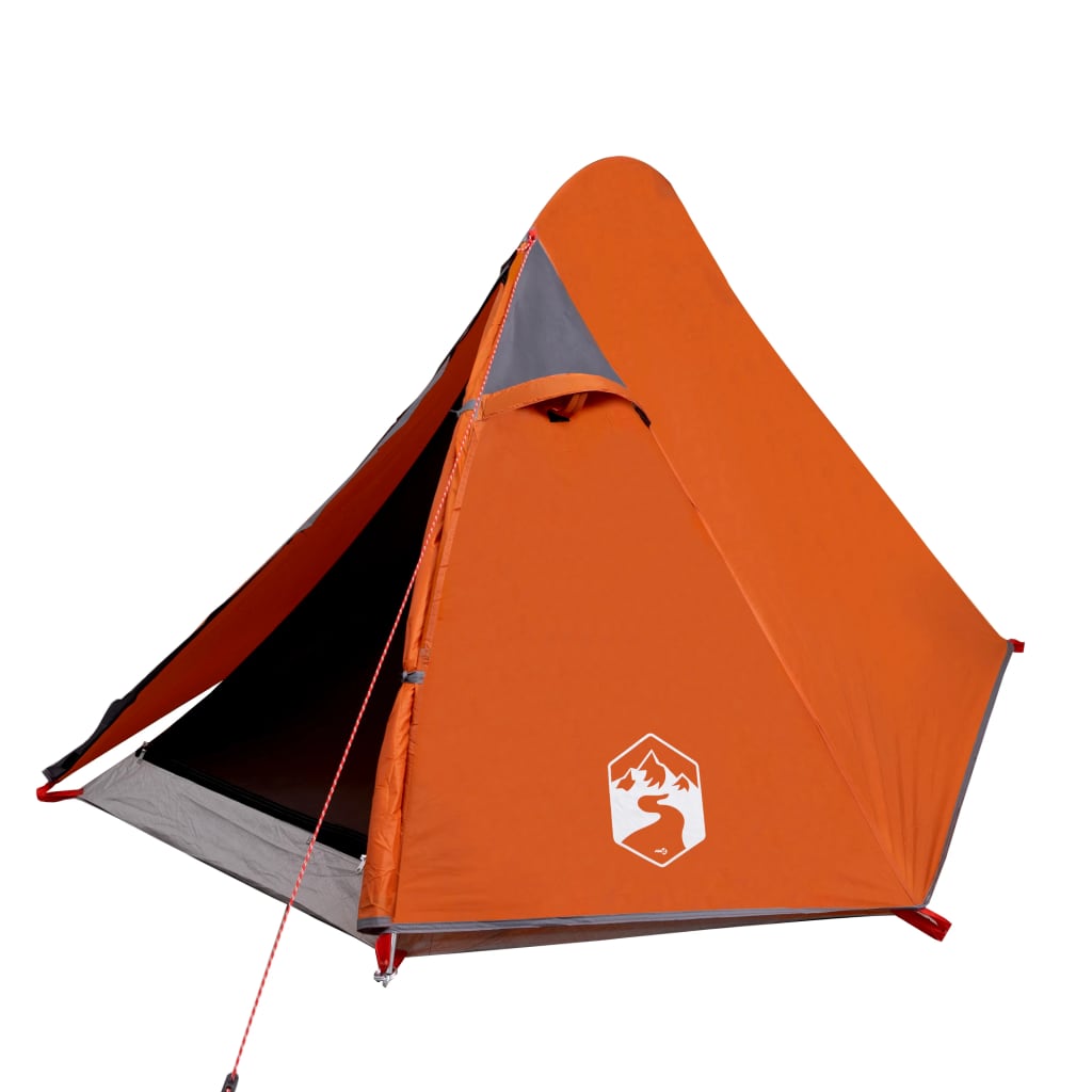 Camping Tent Dome 2-Person Grey and Orange Waterproof