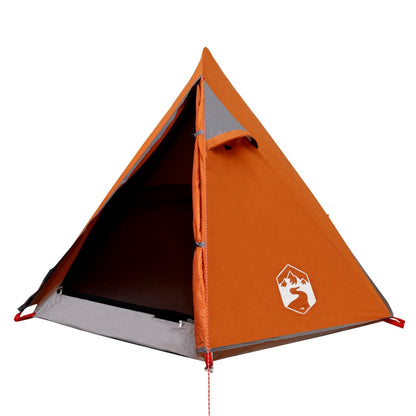 Camping Tent Dome 2-Person Grey and Orange Waterproof