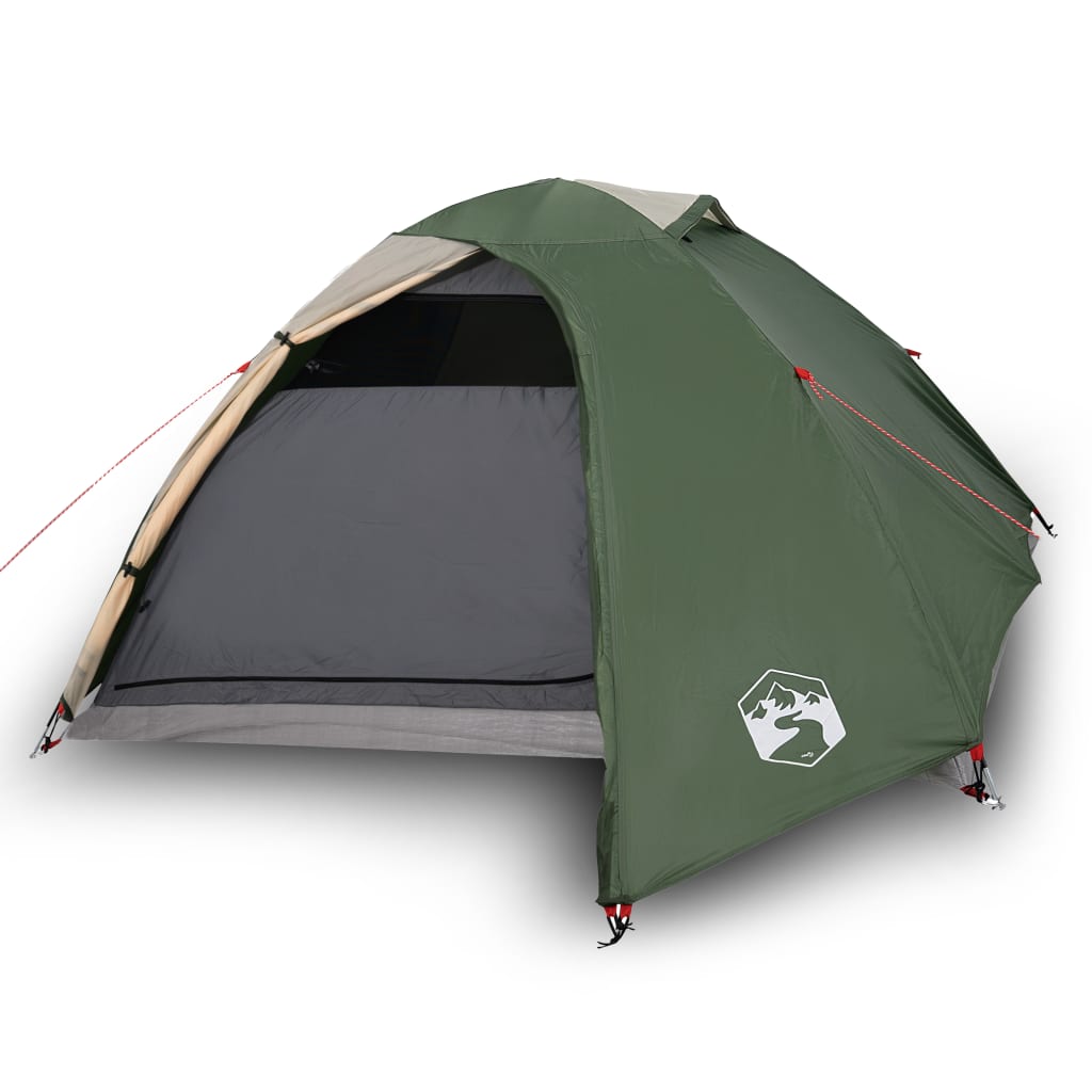 Camping Tent Dome 4-Person Green Waterproof