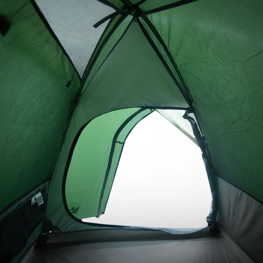 Camping Tent Dome 4-Person Green Waterproof