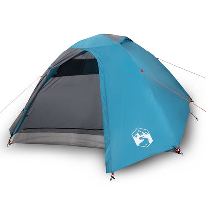 Camping Tent Dome 4-Person Blue Waterproof