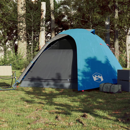 Camping Tent Dome 4-Person Blue Waterproof