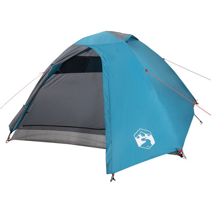 Camping Tent Dome 4-Person Blue Waterproof