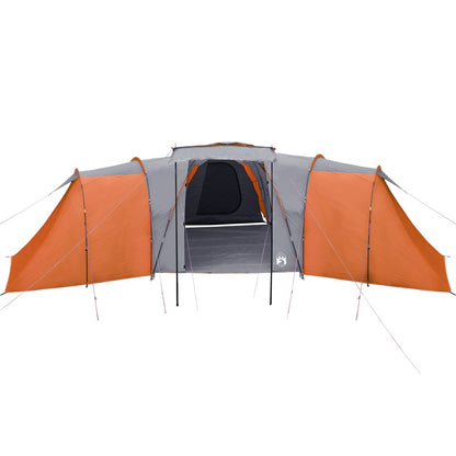 Family Tent Dome 12-Person Grey and Orange Waterproof