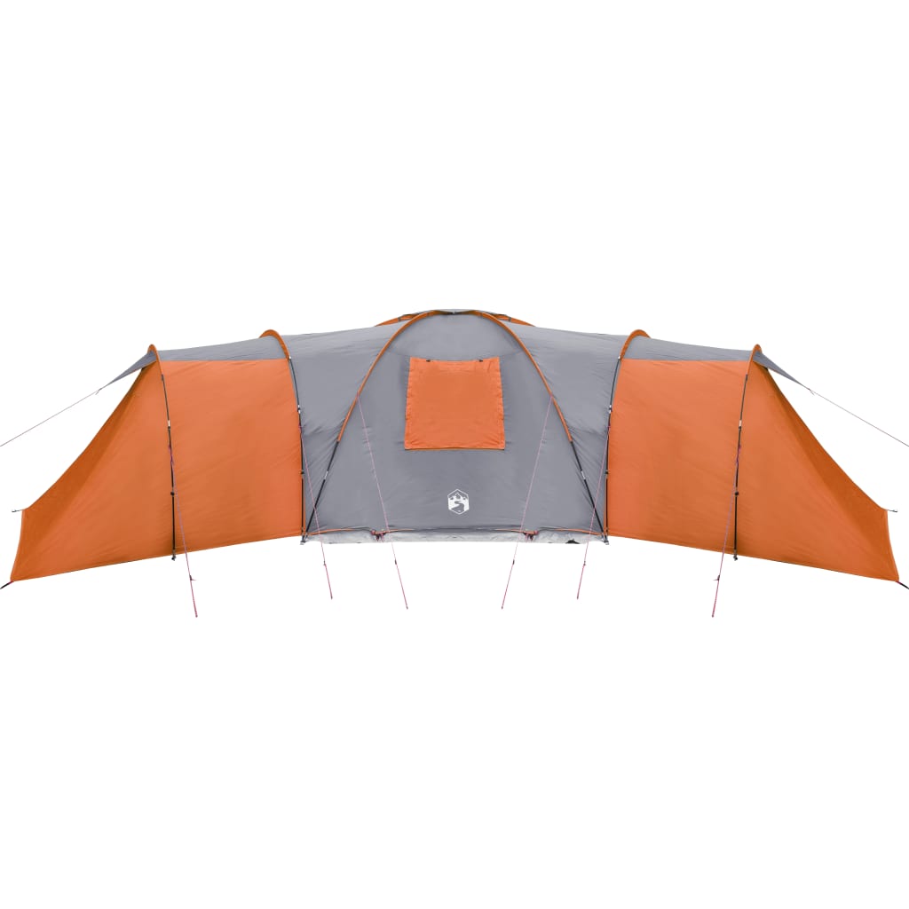 Family Tent Dome 12-Person Grey and Orange Waterproof