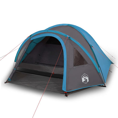 Camping Tent Dome 4-Person Blue Waterproof