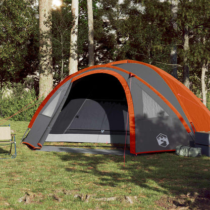 Camping Tent Dome 4-Person Orange Waterproof