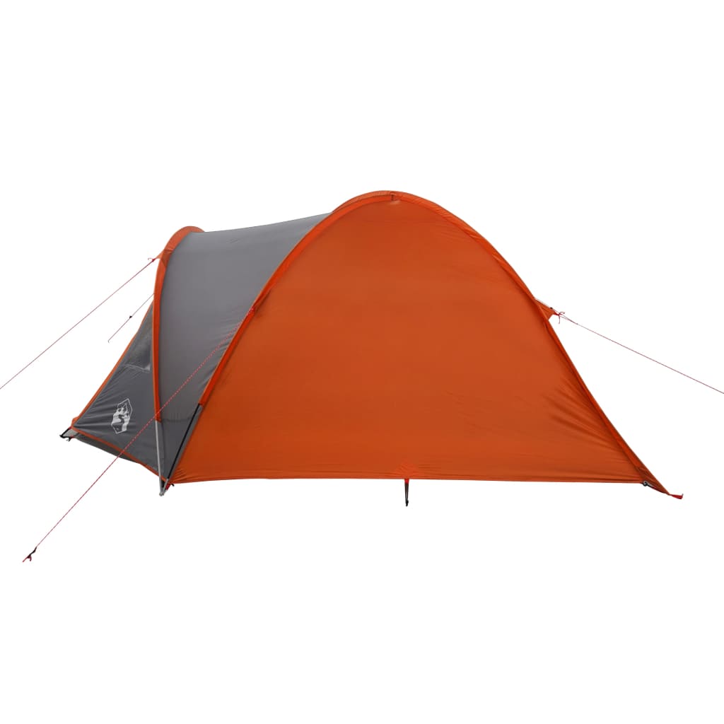 Camping Tent Dome 4-Person Orange Waterproof